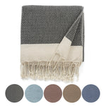 Couverture en coton turc avec pompons décoratifs - Vignette | Couvertures Cosy