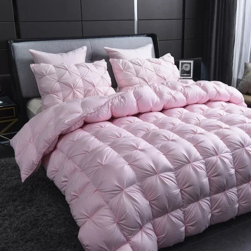 Couverture en duvet d'oie rose