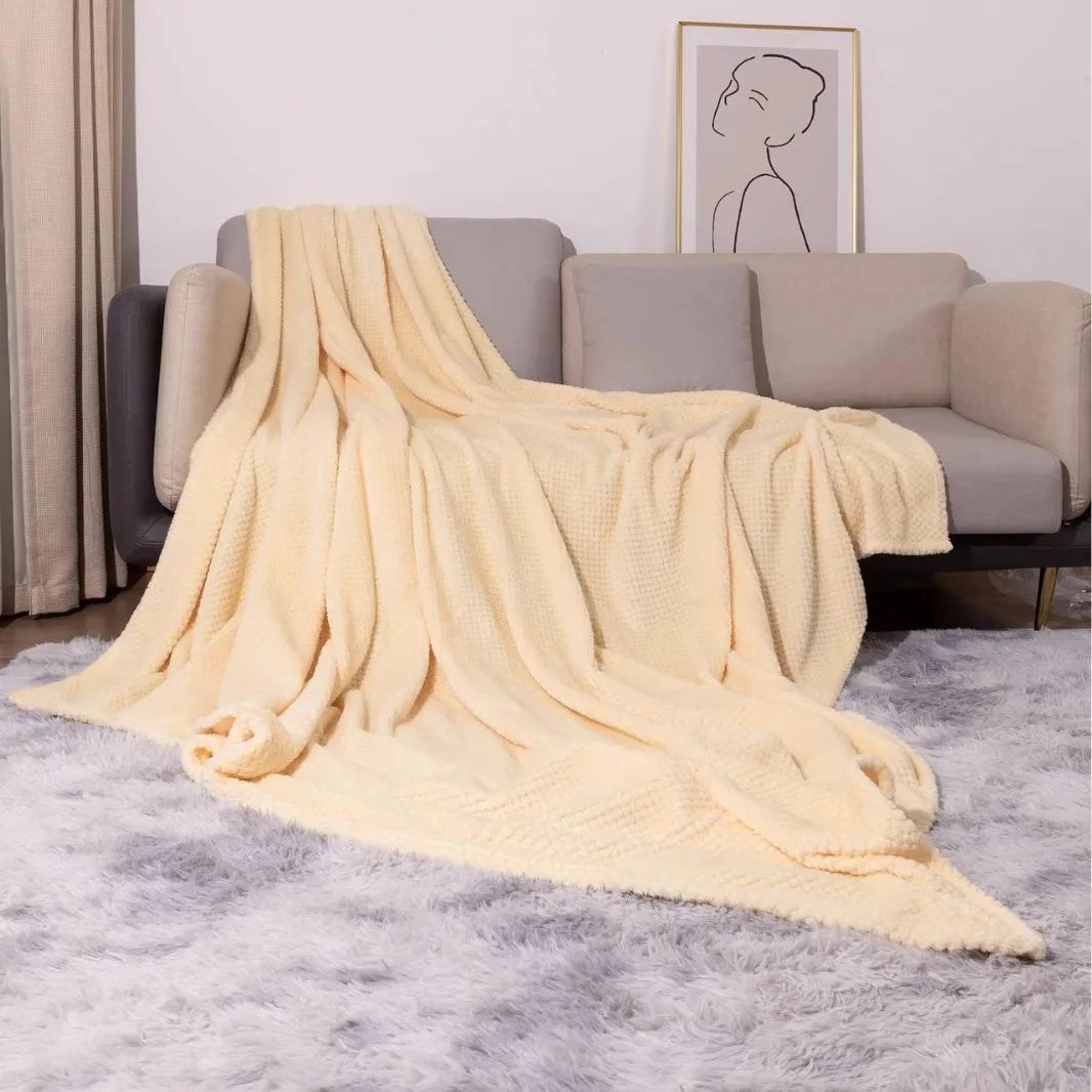 Couverture en flanelle jaune