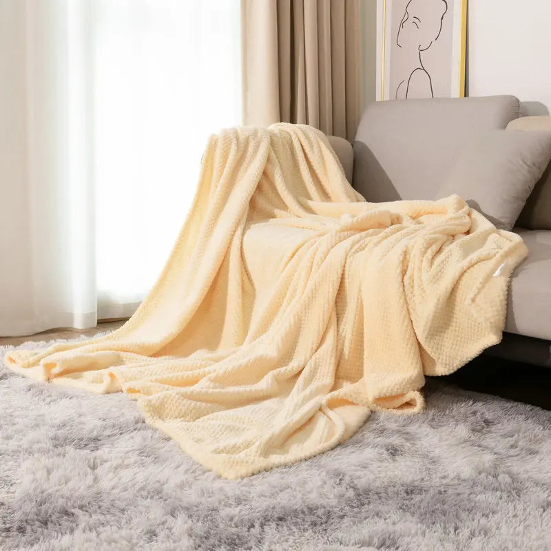 Couverture en flanelle jaune 2