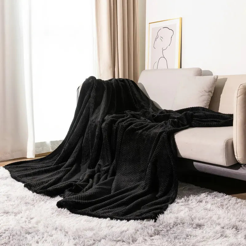 Couverture en flanelle noir 2