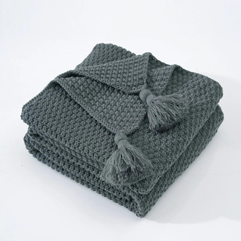 Couverture en laine nordique super chaude gris