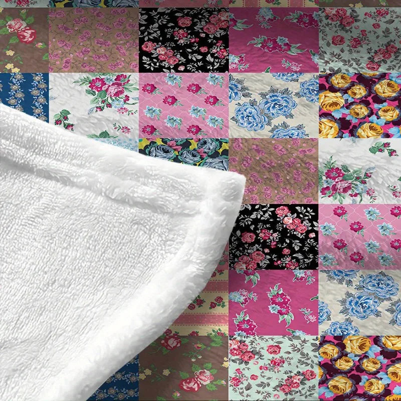 Couverture en patchwork floral