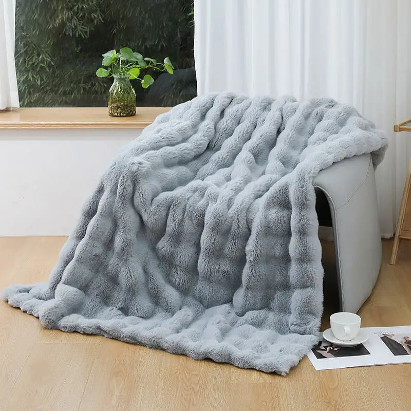 Couverture hiver gris pale