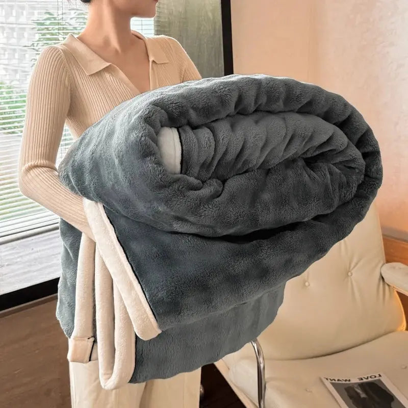 Couverture moelleux en velours gris foncé