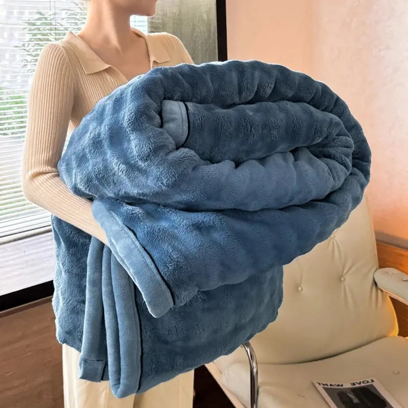 Couverture moelleux en velours bleu