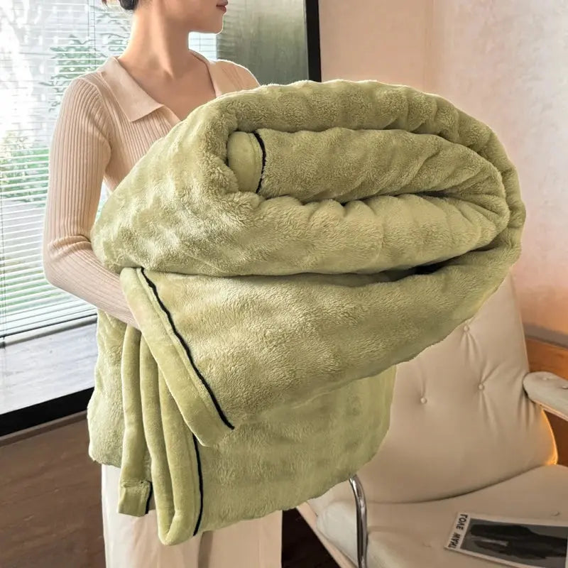 Couverture moelleux en velours vert2