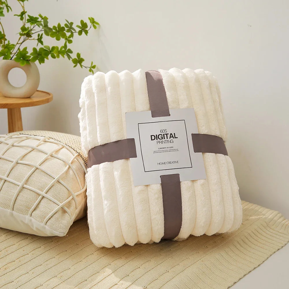 Couverture polaire beige