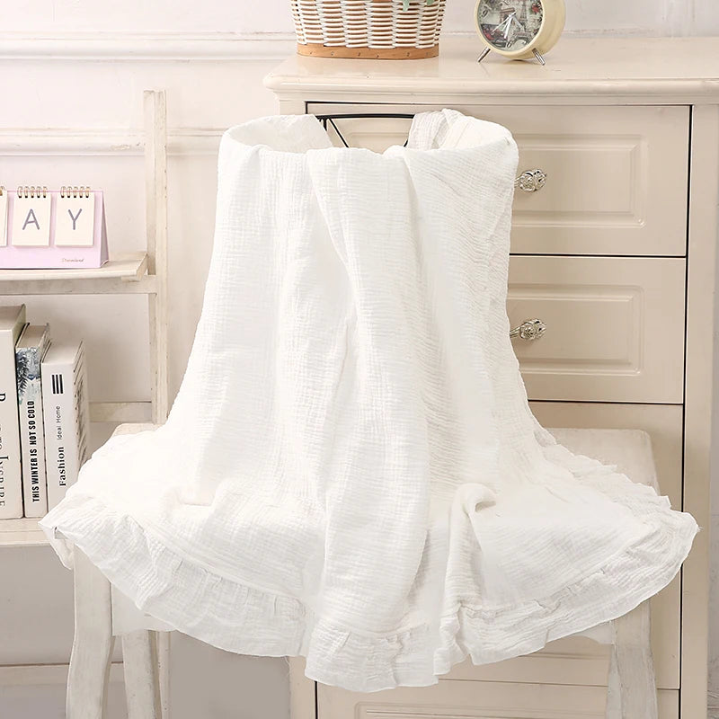 Couverture pour bébé en coton 100% blanc