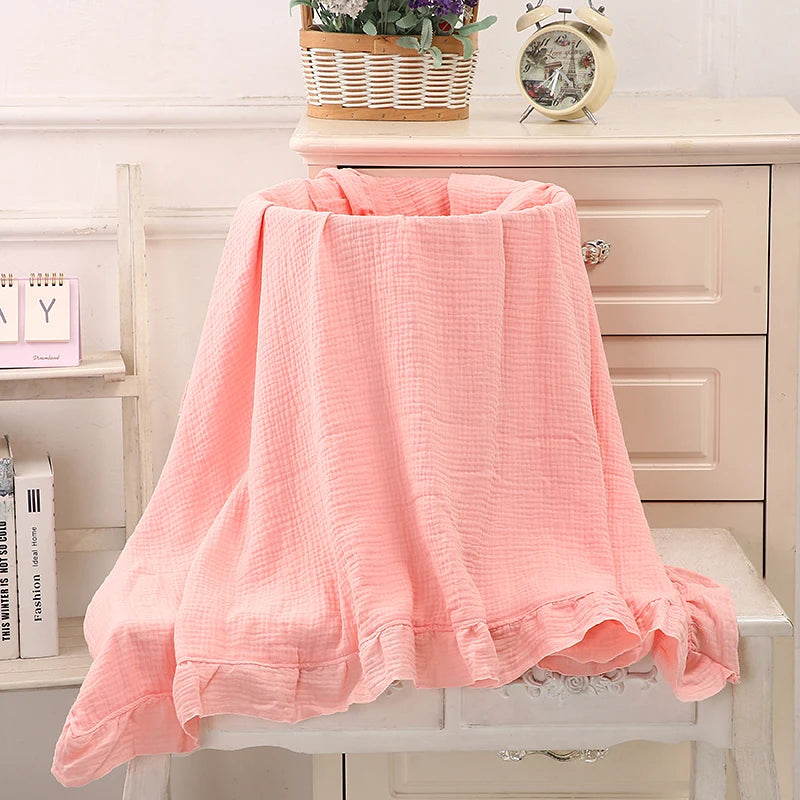 Couverture pour bébé en coton 100% rose