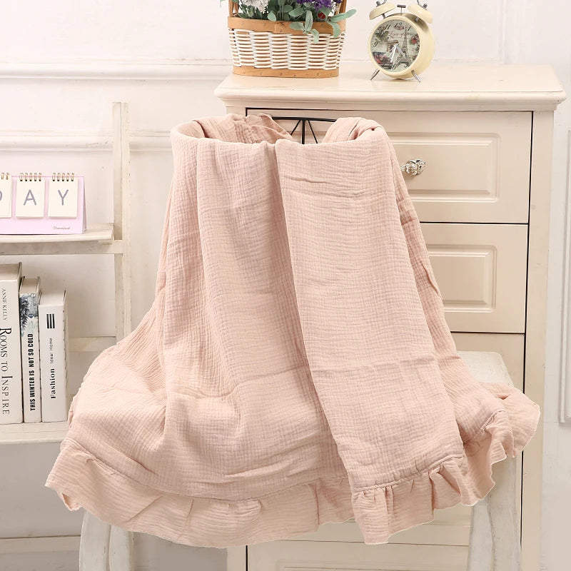 Couverture pour bébé en coton 100% rose pale