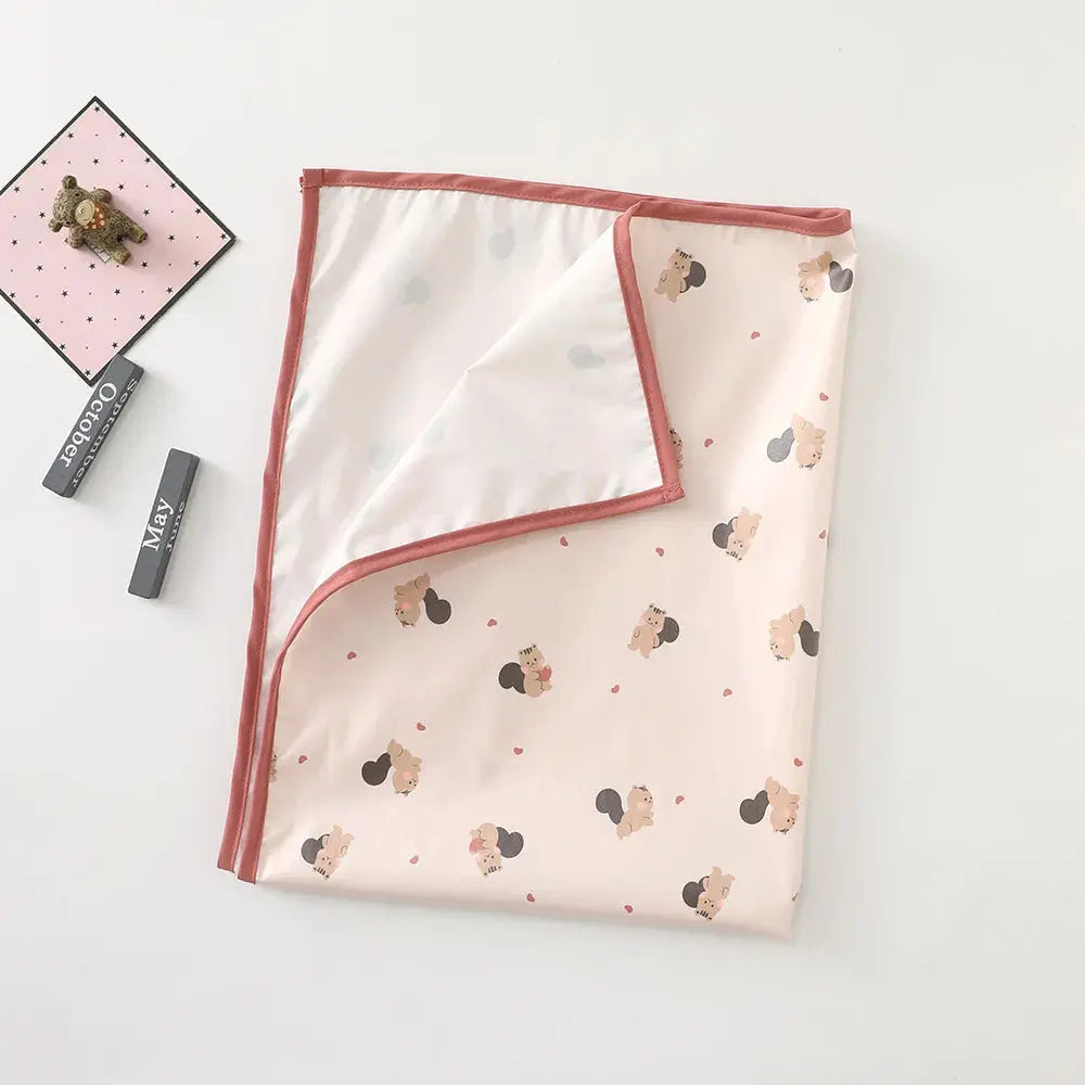 Couverture pour bébé imperméable rose écureuil