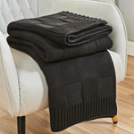 Couverture tricotée en laine - Vignette | Couvertures Cosy