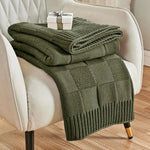 Couverture tricotée en laine - Vignette | Couvertures Cosy