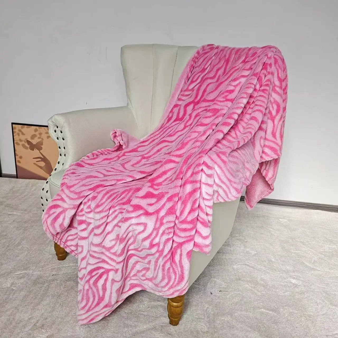 Couverture zèbre rose