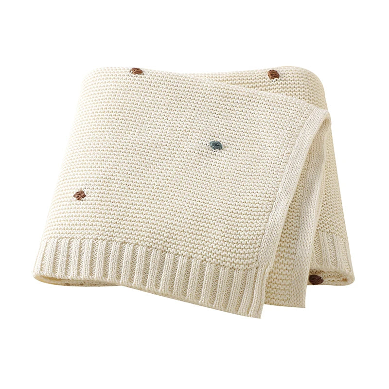 Couvertures en tricot nouveau-né beige