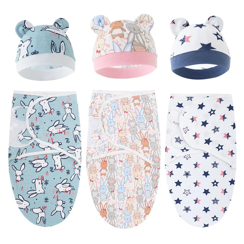 Couvertures et bonnets pour bébé en coton
