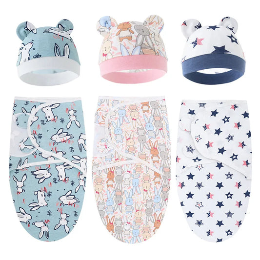 Couvertures et bonnets pour bébé en coton