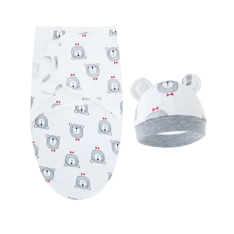 Couvertures et bonnets pour bébé en coton ours