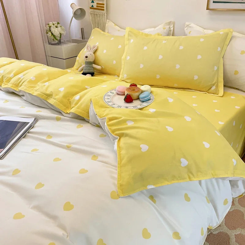 Housse de couette en plumes jaune