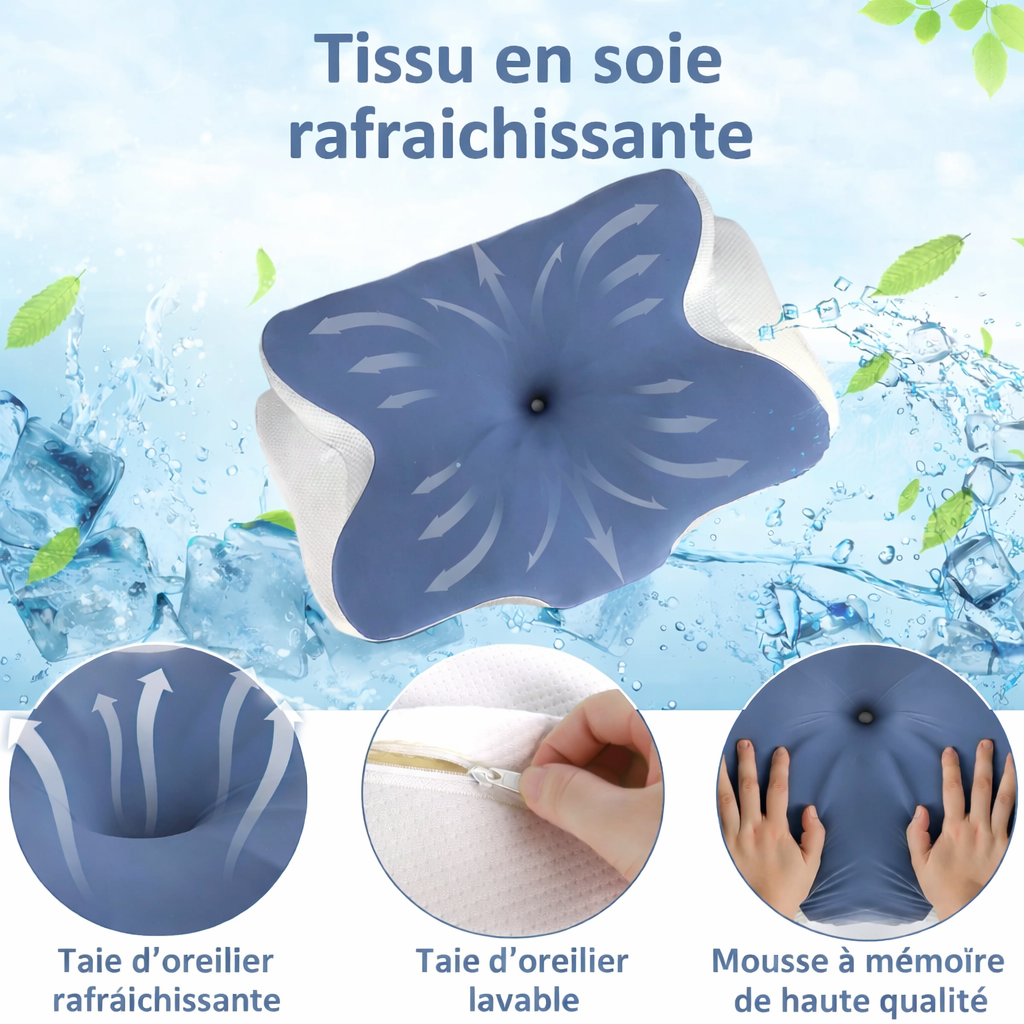 Oreiller ergonomique haut de gamme – Le soutien cervical recommandé pour des nuits vraiment réparatrices Couvertures Cosy