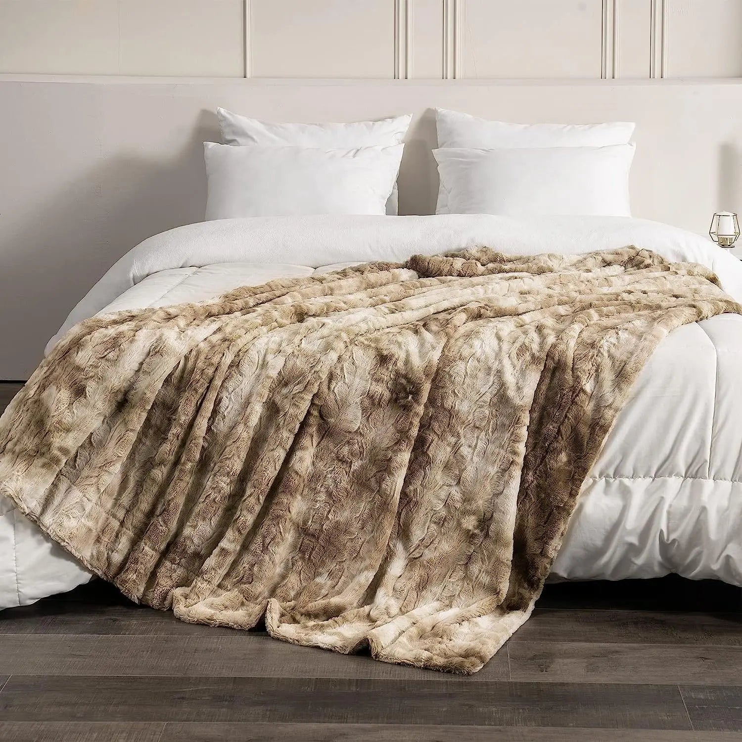 Plaid effet agneau khaki