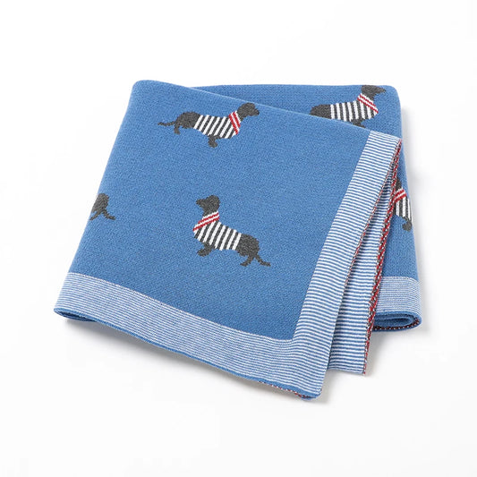 Couverture 100% coton tricotée pour bébé fille et garçon