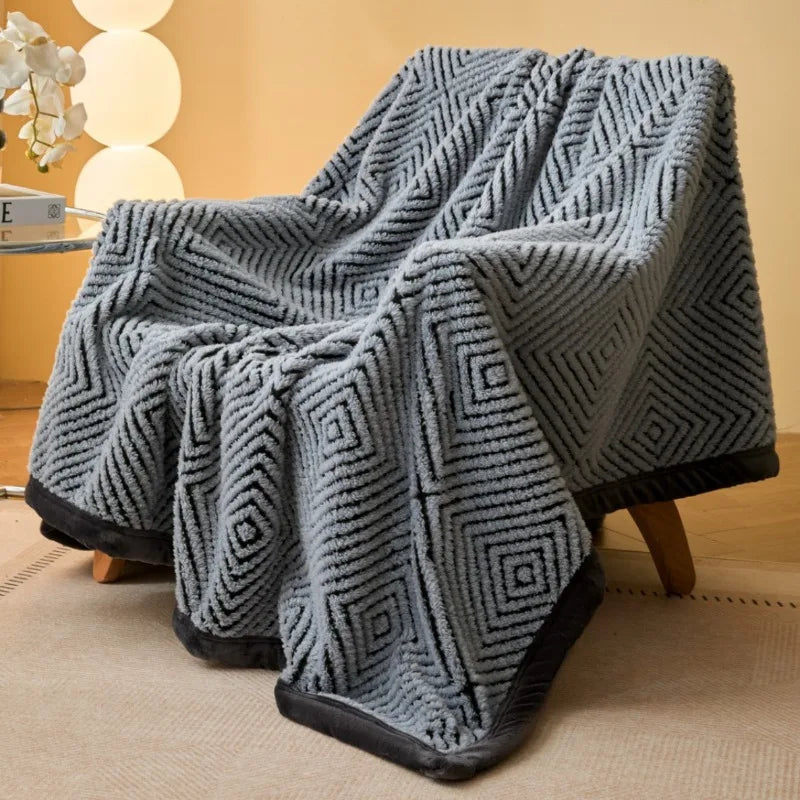 Couverture en laine polaire de luxe Jacquard Couvertures Cosy