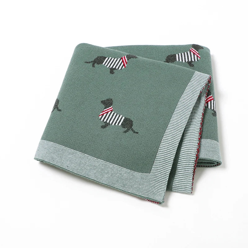 Couverture 100% coton tricotée pour bébé fille et garçon