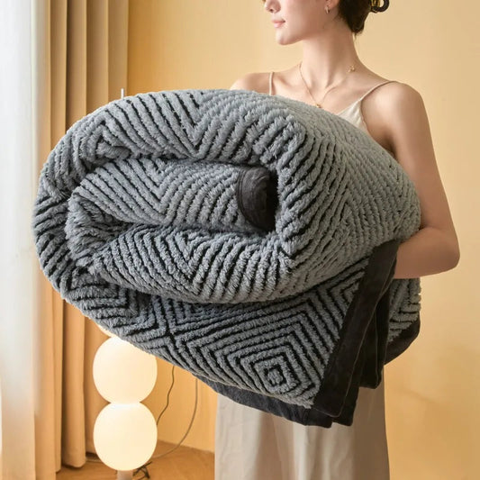 Couverture en laine polaire de luxe Jacquard Couvertures Cosy