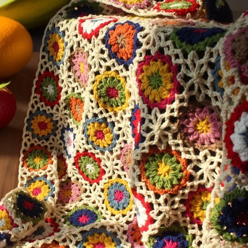 Couverture au crochet faite à la main
