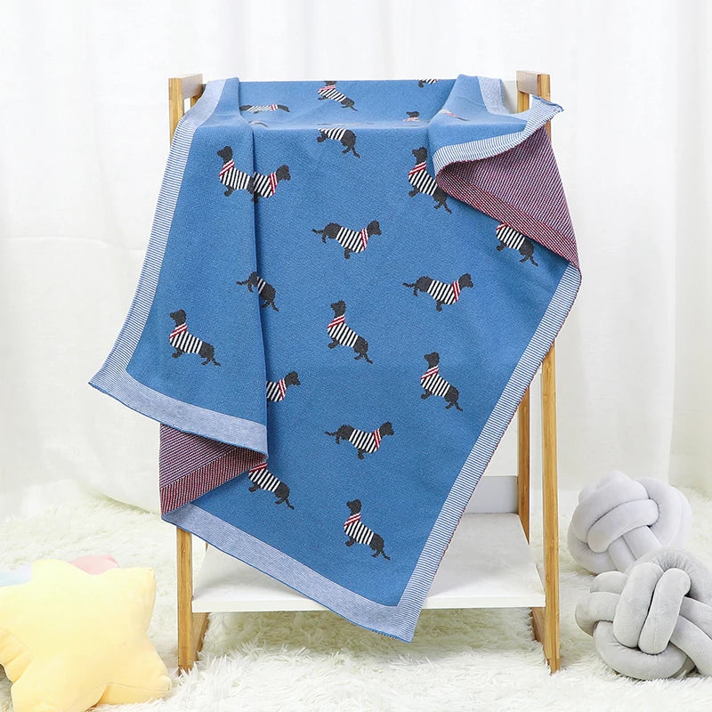 Couverture 100% coton tricotée pour bébé fille et garçon