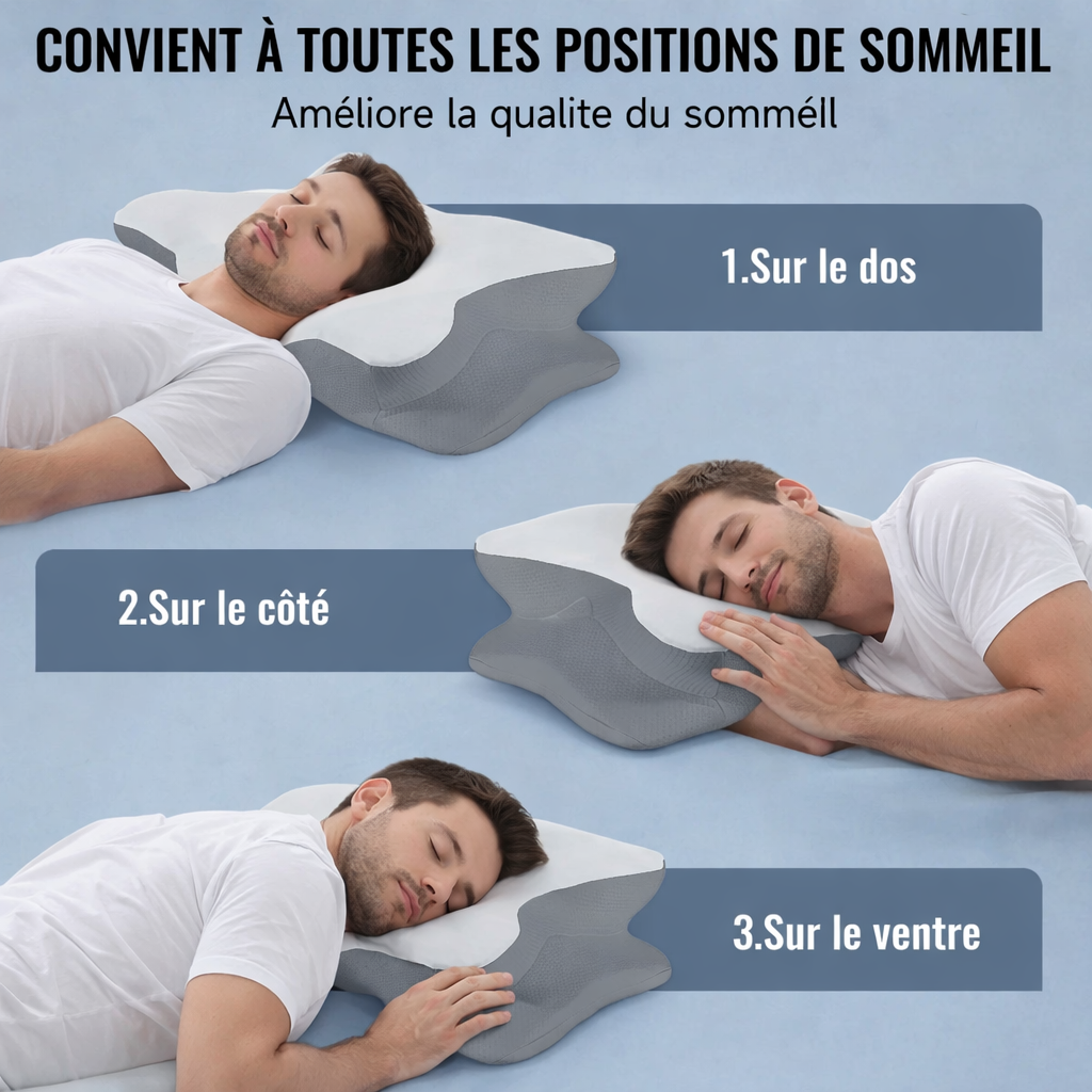 Oreiller ergonomique haut de gamme – Le soutien cervical recommandé pour des nuits vraiment réparatrices Couvertures Cosy